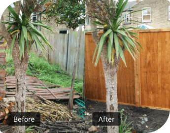 before and after fence installation