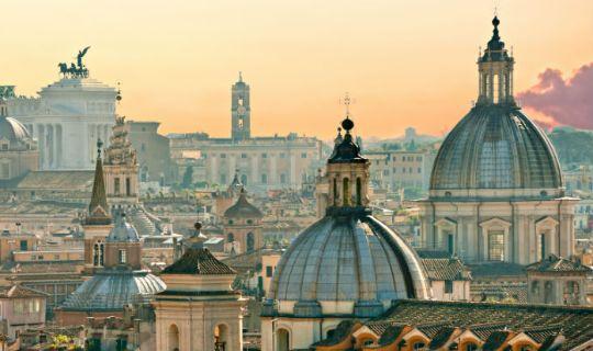 a beautiful view of italian churches and antique buildings