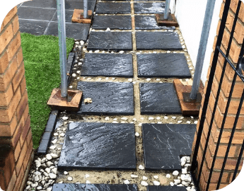 Picture of laid patio paving slabs