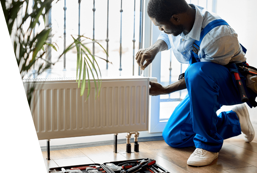 Radiator specialist repairing a radiator