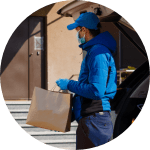 store-pick-up-and-delivery Fantastic technician delivering bag of goods