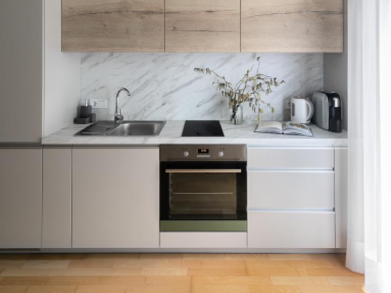 LG microwave and oven fitted in a new kitchen