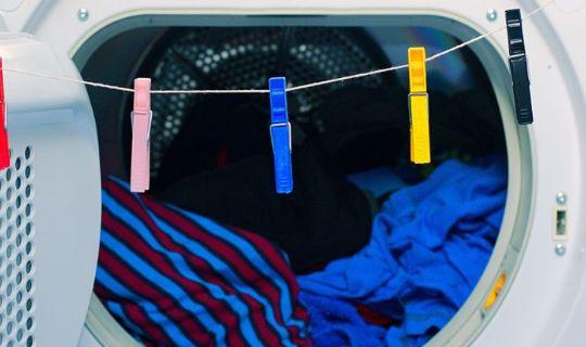 a tumble dryer filled with clothes