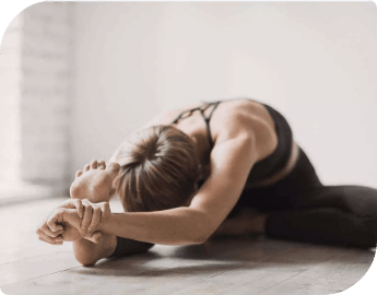 Collage of two pictures showing yoga and pilates practices