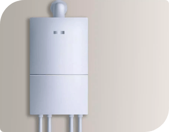 White boiler on a beige background