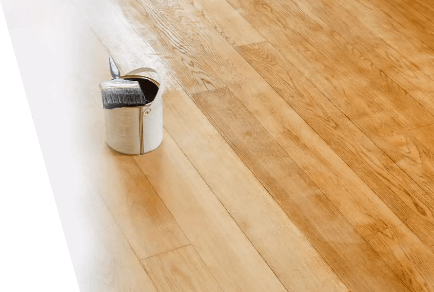 Wood floor refinishing and recoating service.