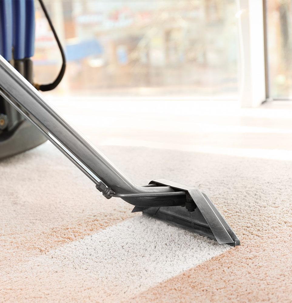 carpet cleaning with a professional steam cleaning machine