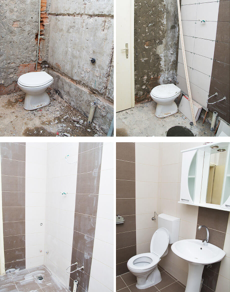 bathroom fitting before and after