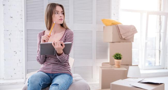 A woman about to clean for end of tenancy