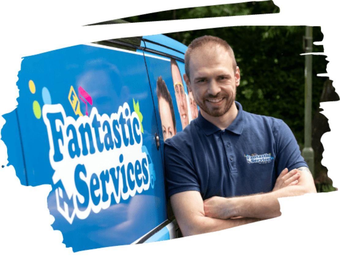 Image promoting a franchise opportunity in cleaning services, highlighting fantastic service quality and professionalism.