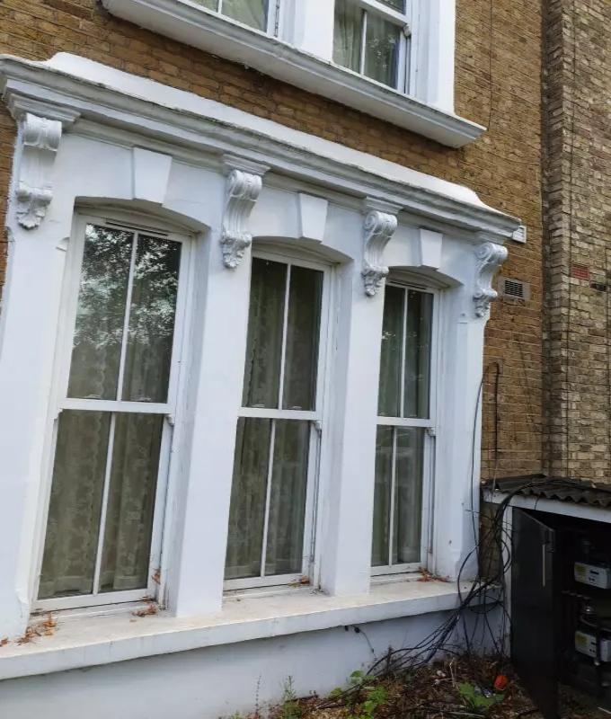 Close-up of tree windows showing how they look like before professional window cleaning service