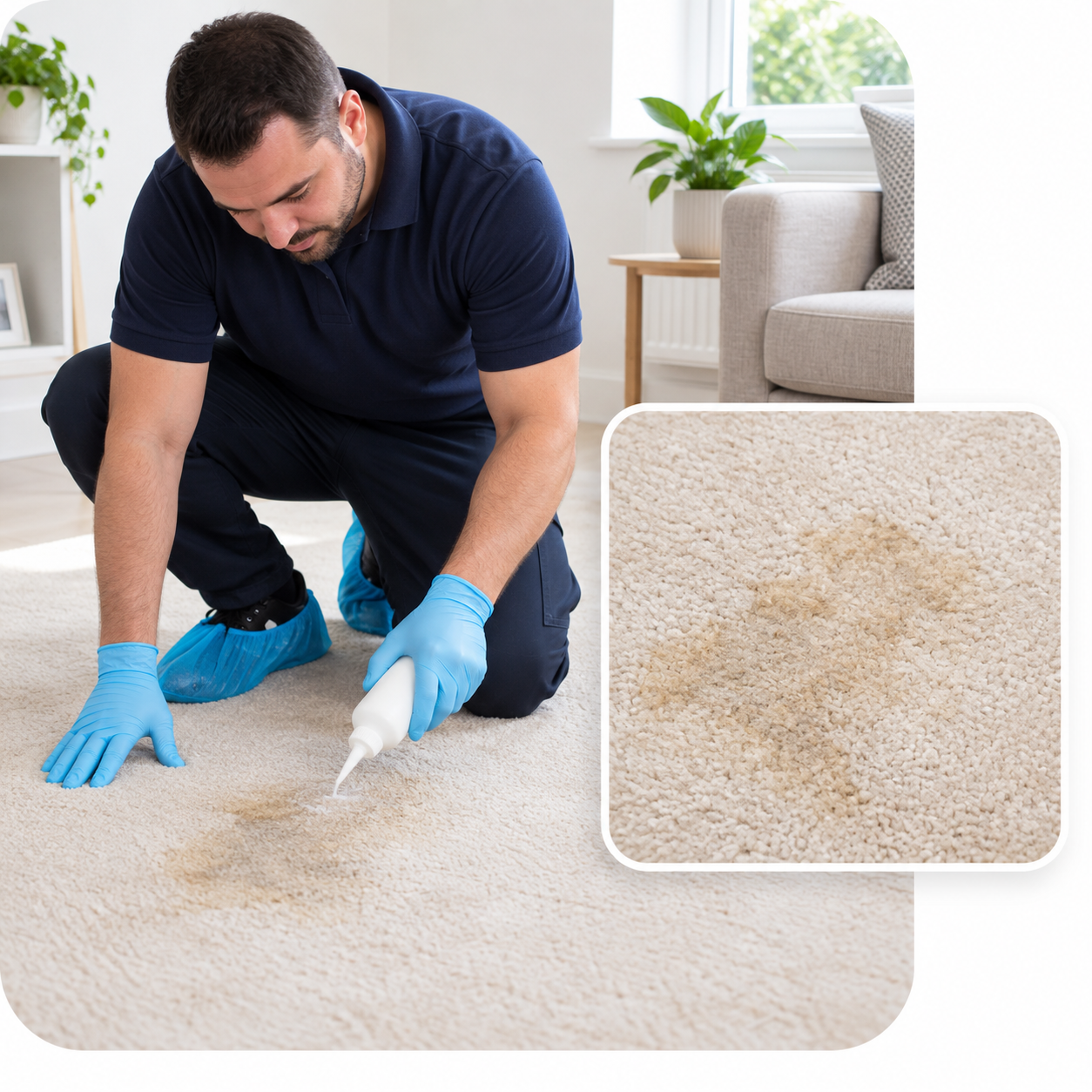 Marlow Carpet Cleaner Treating An Old or Previously Treated Mark That Still Left a Stain Marlow Carpet Cleaner Treating An Old or Previously Treated Mark That Still Left a Stain