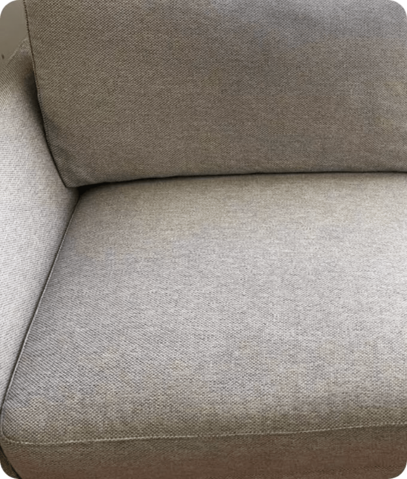 Grey upholstery that has been freshly cleaned