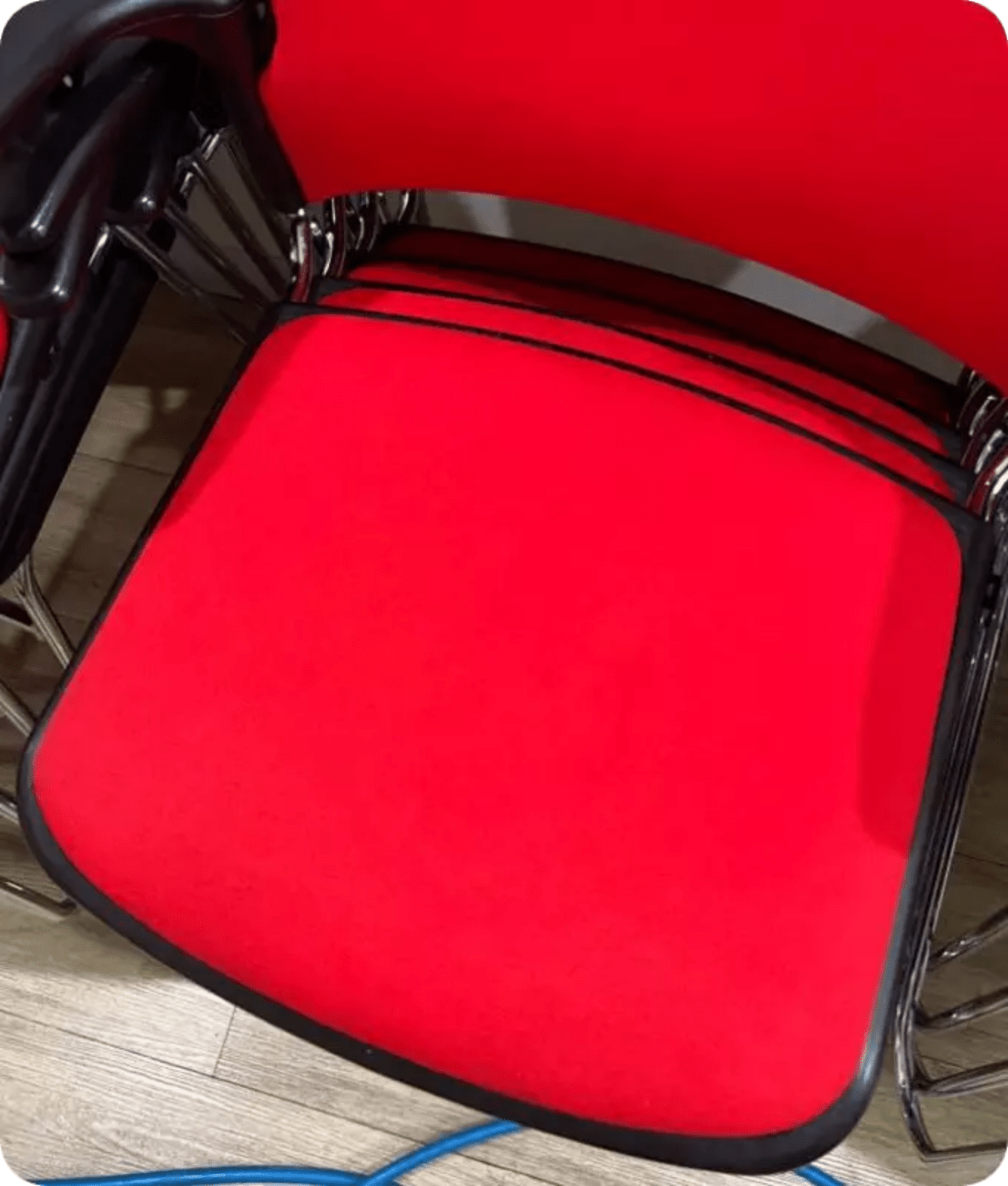 Picture of a red upholstered chair after professional upholstery cleaning