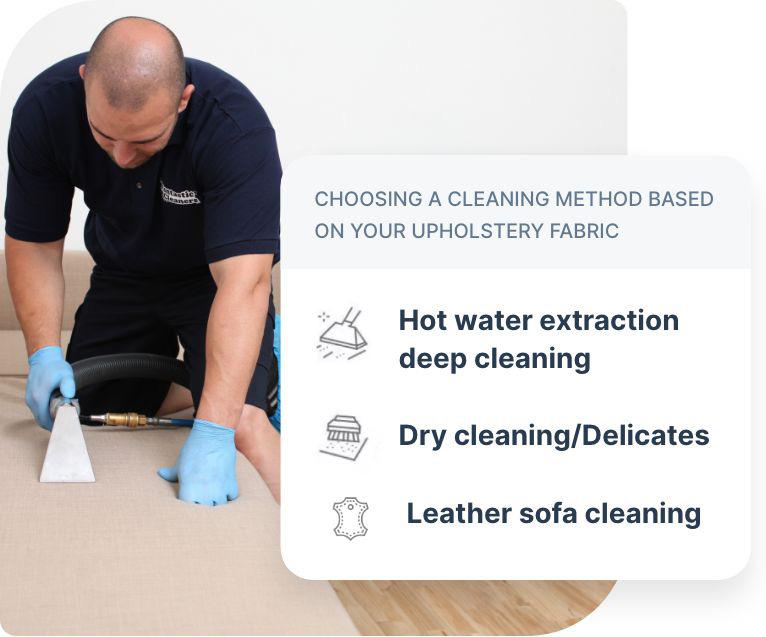 Hot water extraction – sofa cleaning1